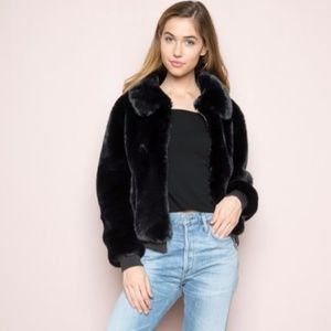 Brandy Melville Georgina Fur Bomber Jacket